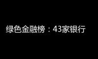 绿色金融榜
：43家银行
，谁的答卷合格�？谁尚在起步
？